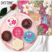 Destine 德斯蒂 创意彩绘巧克力月饼6枚礼盒装
