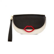 LULU GUINNESS 露露·吉尼斯 Monochrome Red Lip 小号 女士手拿包 *2件