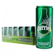 Perrier 巴黎水 原味 气泡矿泉水 纤体罐 330ml*24罐