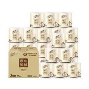 清风 原木纯品 卷筒卷纸 3层270段*27卷 *4件 +凑单品