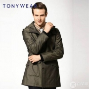 TONY WEAR 汤尼威尔 秋季男士商务连帽款休闲风衣 2色
