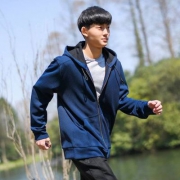 网易严选 男式阳离子提花连帽开衫