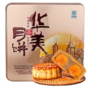 180g*4只 华美 双黄纯白莲蓉 月饼 铁盒装