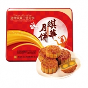 琪华 精装双黄三色月饼礼盒 430g铁罐装