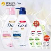 Dove 多芬沐浴露（深层营润1kg+樱花甜香1kg+190g*2） *4件