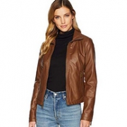 Kenneth Cole New York PU Zip Front 女士仿皮夹克