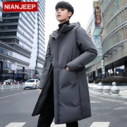 吉普盾 18新款男士长款羽绒服 双层内胆不易钻绒