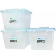 茶花 B2804P 透明磨砂收纳箱 58L*3支装 *2件