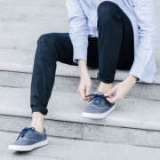 网易严选 男士水洗帆布系带休闲鞋
