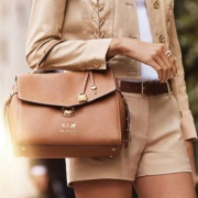 Michael Kors Bristol系列 女士真皮大号翻盖手提单肩包 多色