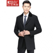 Hodo 红豆 男士羊毛混纺夹棉内里大衣