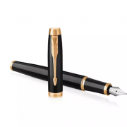 派克（PARKER）  2017款IM系列 纯黑丽雅金夹钢笔 F尖