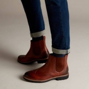 双十一预售，Clarks 其乐 Batcombe Top 男士真皮切尔西短靴 2色