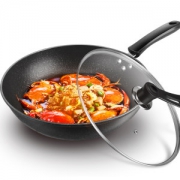 麦卡仕 麦饭石炒锅不粘通用锅