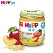 HiPP 喜宝 有机婴幼儿辅食 香蕉桃子苹果泥 125g *6件