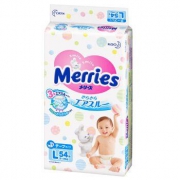 Merries 妙而舒 婴儿纸尿裤 L54片 *12件