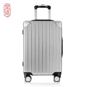 京造 PC铝框拉杆箱 轻便行李箱静音万向轮旅行箱 20英寸登机箱 星空银