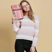 JEANSWEST 真维斯 73-291503 女士撞色条纹毛衣