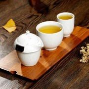 金镶玉 手工白陶茶具套装