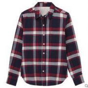 MUJI 无印良品 女式棉法兰绒格子衬衫