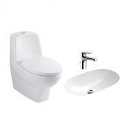 Villeroy﹠Boch 德国唯宝 6680AS01 连体虹吸座便器+欧诺华台盆龙头