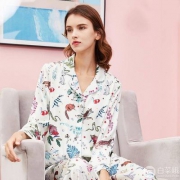 网易严选 女式色丁印花家居服套装