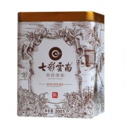 七彩云南 名门普洱 普洱茶 熟茶 200g 铁罐装 *2件