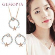 GEMOPIA/吉母皮亚 S925银镀金清新珍珠花环项链