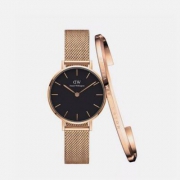Daniel Wellington 丹尼尔惠灵顿 DW00100161 女士时装手表+手镯礼盒