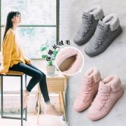 人本 女士加绒翻毛加绒短靴
