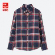 UNIQLO 优衣库 412037 男童法兰绒格子衬衫
