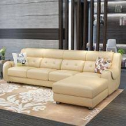 A家家具 牛皮沙发组合 (三人位+左贵妃位)