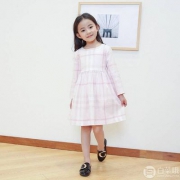网易严选 女童格纹棉质褶皱连衣裙