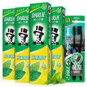 黑人 双重薄荷清新口气牙膏套装 120g* 4盒 + 牙刷*2支