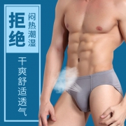 STW AIR 94%旗舰级50支兰精莫代尔 男三角/平角内裤 3条装 一片无痕设计