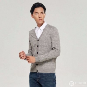 男式美国Supima棉V领针织开衫 2色