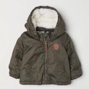 H＆M 0656658 男童加绒连帽外套