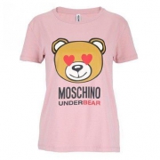 MOSCHINO ZA1905 9008 0185 女士棉质小熊印花T恤  *2件