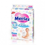 Merries 妙而舒 婴儿纸尿裤 M64片 *4件