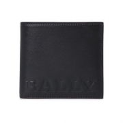 BALLY 巴利 6220452 牛皮压印logo对折 男士短款钱包