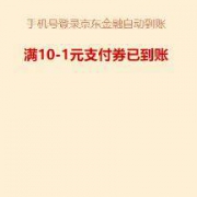 京东金融：10-5/10-1 全品类支付券
