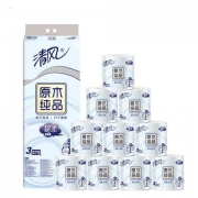 清风 超柔纯品 卷纸 3层270段*10卷 *8件