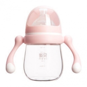 新贝 XB-9077 宽口径玻璃奶瓶 180ml 粉色 *2件