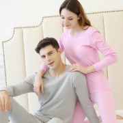 北极绒 100%长绒棉 情侣款 秋衣秋裤套装