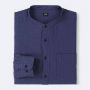 优衣库UNIQLO 男装 柔软斜纹立领衬衫(长袖) 411847