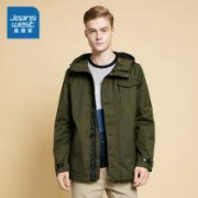 JEANSWEST 真维斯 男士中长款连帽风衣 *2件