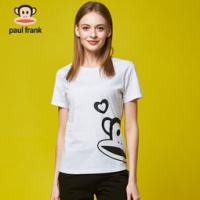 paulfrank 2018夏季新款女士棉质运动休闲时尚短袖T恤 白色 S *2 169元包邮（2件5折）