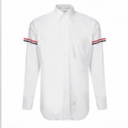 THOM BROWNE 汤姆·布朗 MWL150E 00139 100 2 男士白色棉质罗缎臂章长袖衬衫