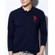 限尺码：U.S. Polo Assn.  美国马球协会 男士 纯棉 长袖polo衫