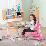怒降￥380！心家宜 手摇机械升降儿童学习桌椅套装M171+M200+M670 两色